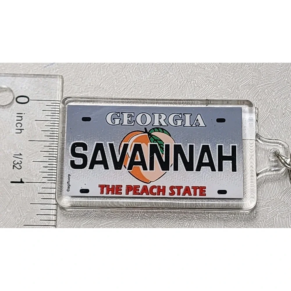 Georgia State License Plate Tag Novelty Key Chain 